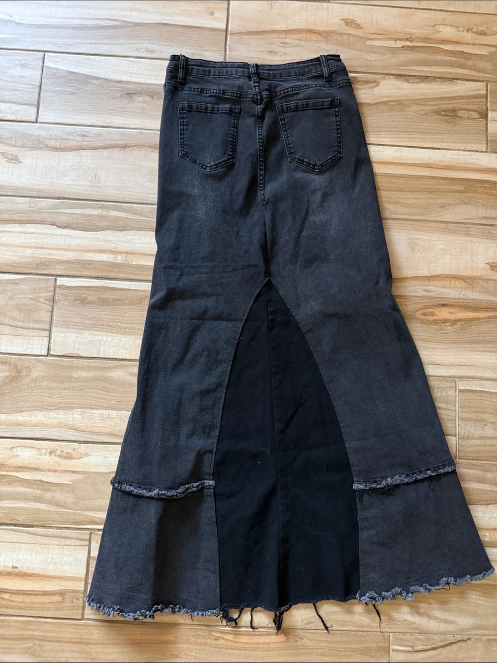 SHEIN Black Distressed Maxi Skirt - Picture 2 of 3